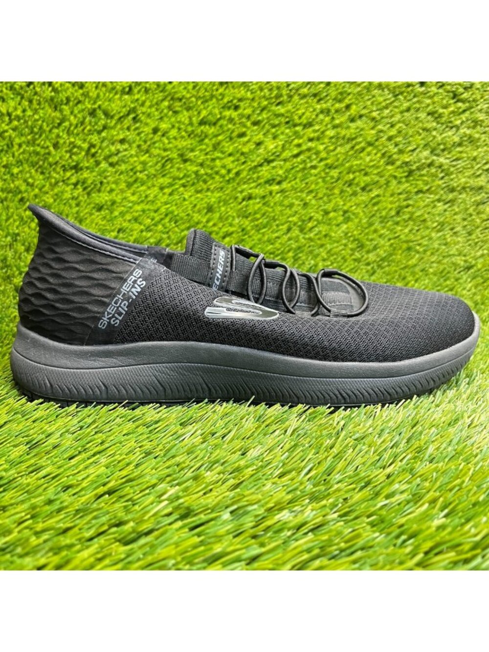 Skechers Summits Colsin Mens Size 8E Black Slip-Resistant Slip On Work Shoes